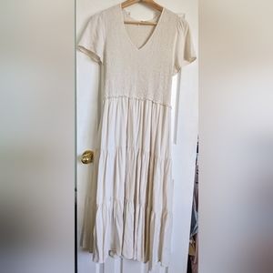 Bohme Luciana Smocked MIDI Dress - Linen